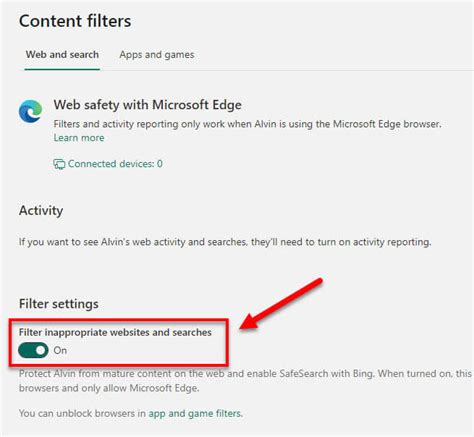 adult content settings in edge